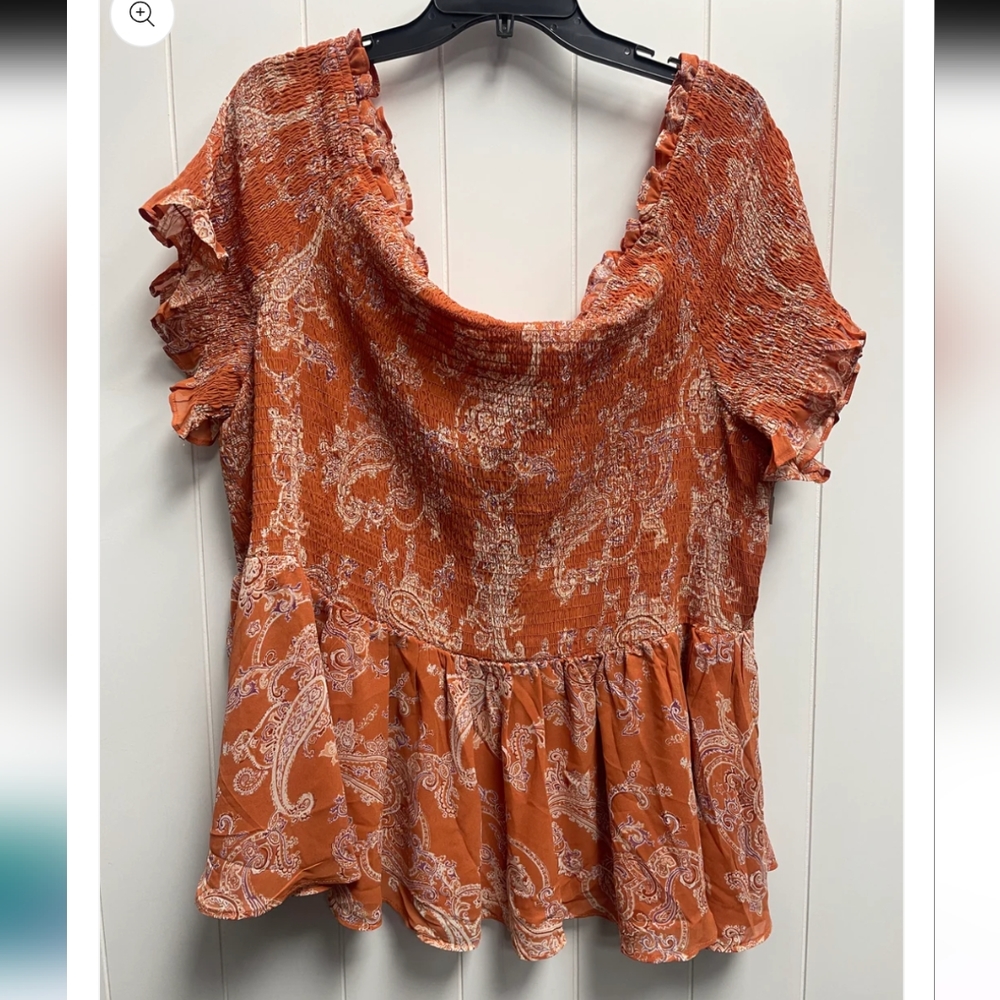 Cato Spring Bloom Paisley Smocked Off The Shoulder Peplum Blouse - Picture 2 of 7